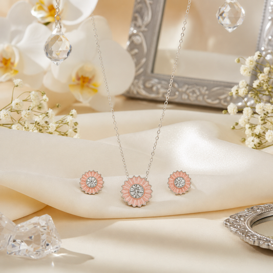 The Desert Rose Pendant & Earring Set
