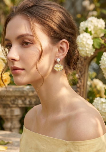 Orbit Drop Pearl Earrings