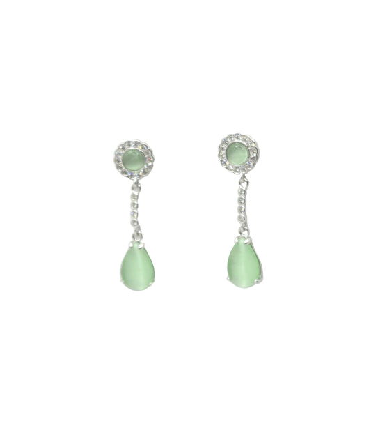 Mint Cascade Drop Earrings