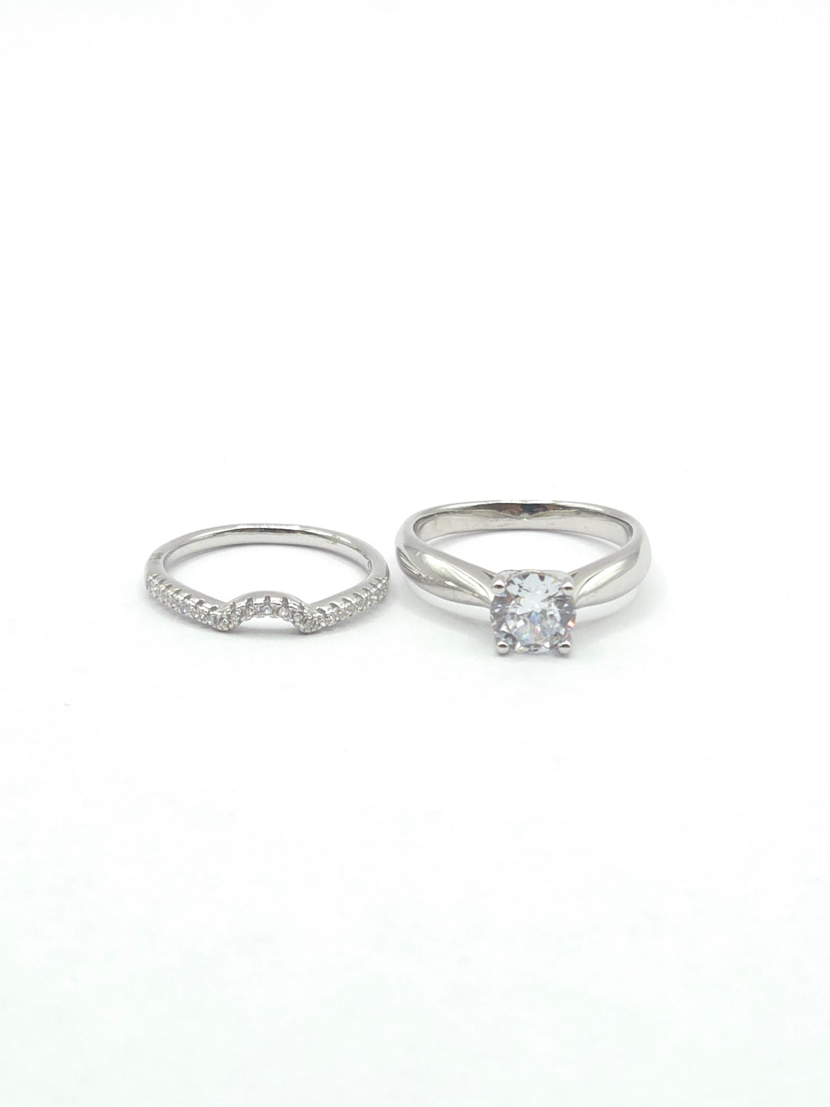 The Wrapped Solitaire Stackable Ring Set