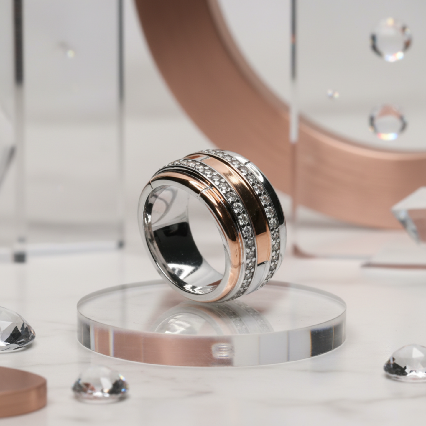 The Two-Tone Pavé Band Ring