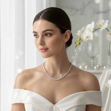 The Graduated Solitaire Tennis Necklace