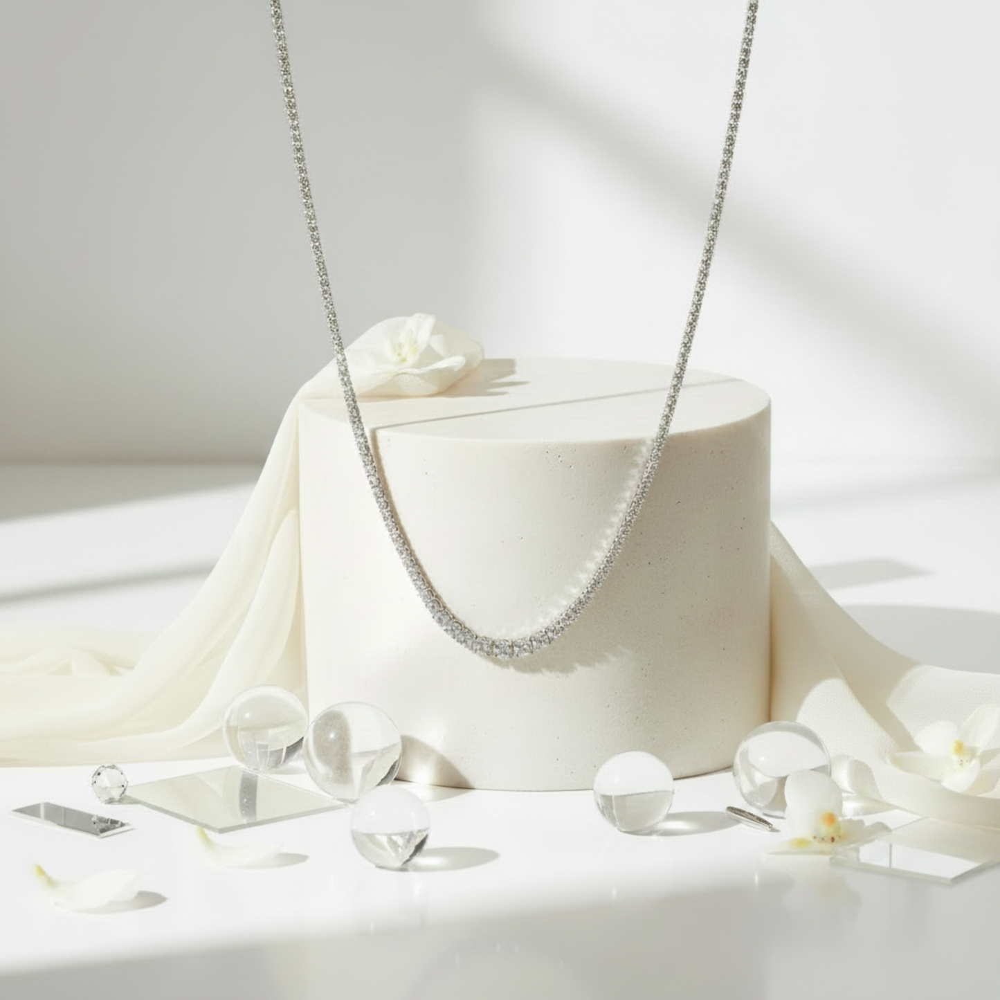 The Graduated Solitaire Tennis Necklace