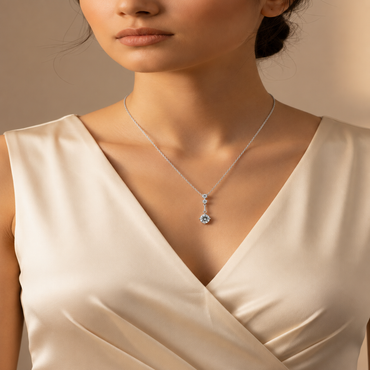 The Graduated Solitaire Drop Pendant