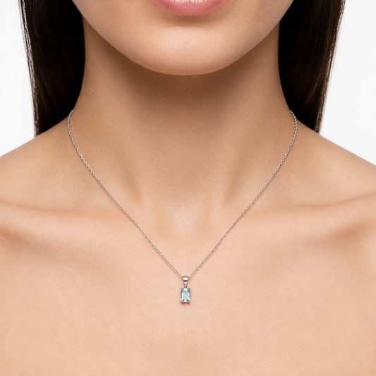 The Sky Blue Solitaire Pendant