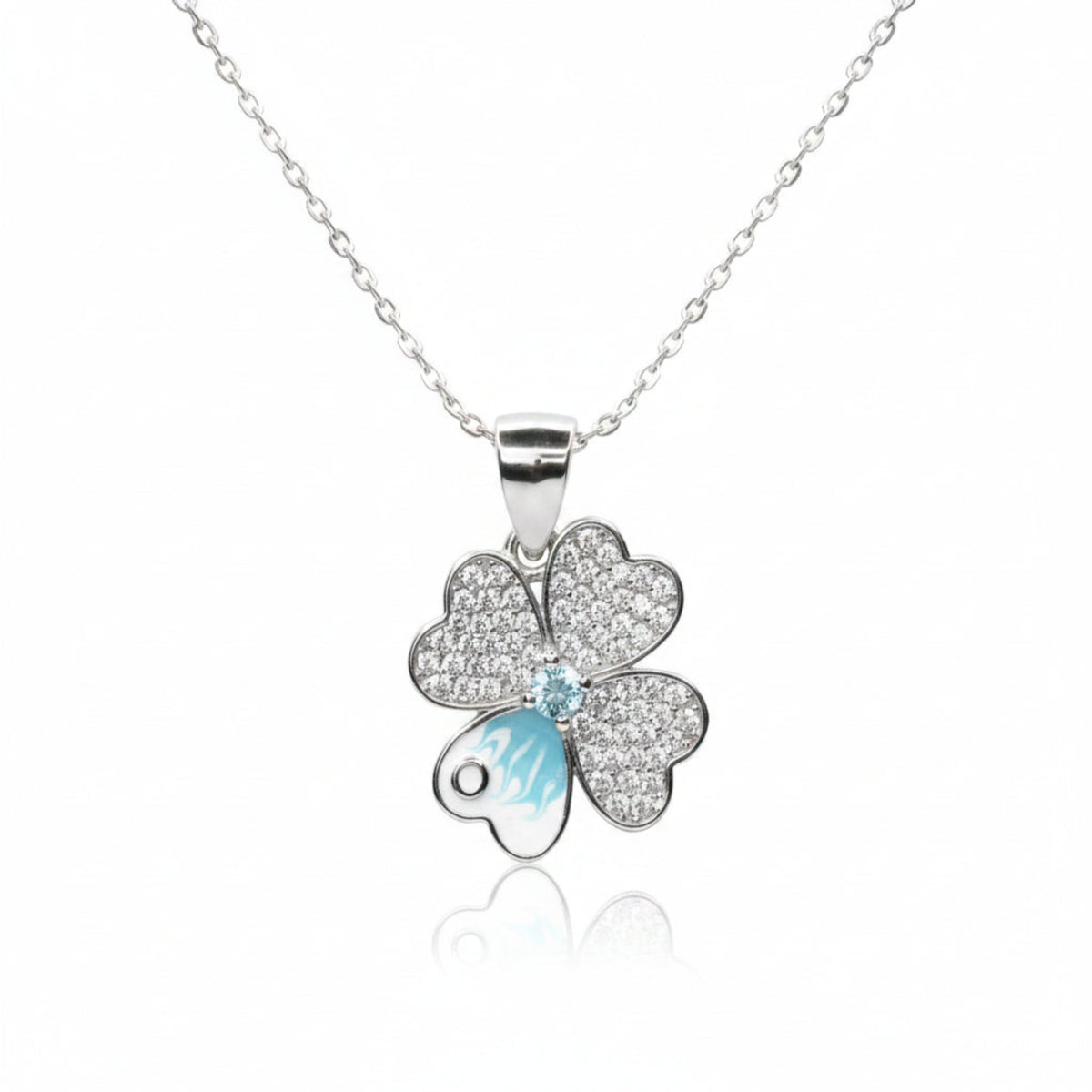 The Blue Petal Clover Pendant