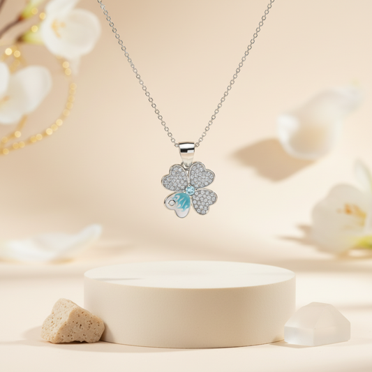 The Blue Petal Clover Pendant