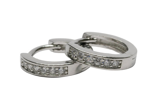 Pavé Channel Huggie Hoops