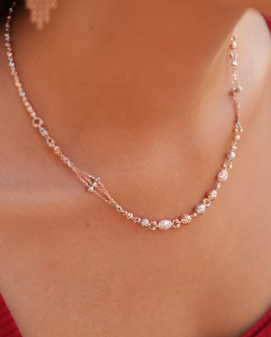 Crystal Cascade Silver Necklace