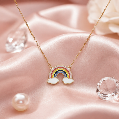 Radiant Rainbow Cloud Pendant Necklace