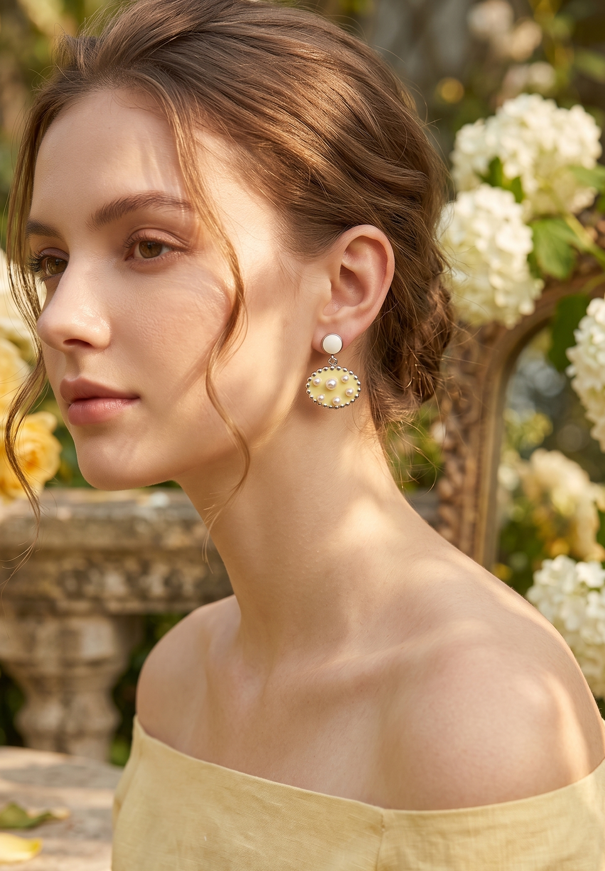Orbit Drop Pearl Earrings