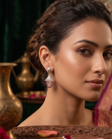 Ruby Bell Jhumki Earrings