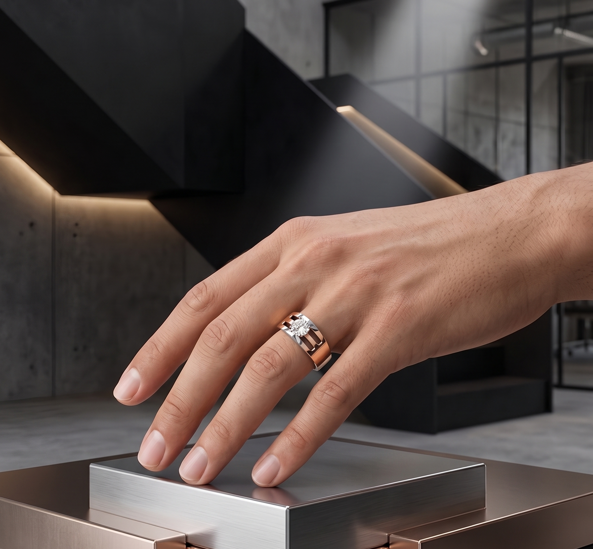 The Dual-Tone Channel Solitaire Ring