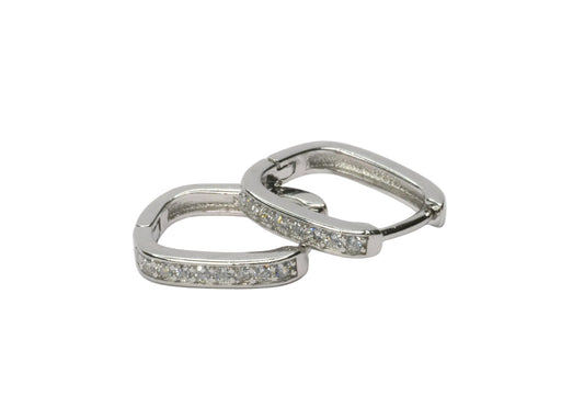 Pavé Square Huggie Hoops