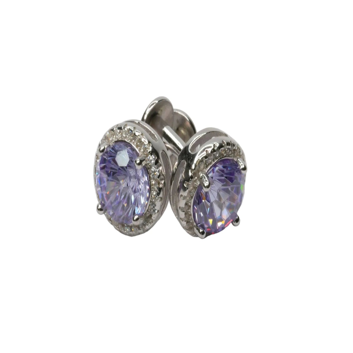 Lavender Halo Stud Earrings
