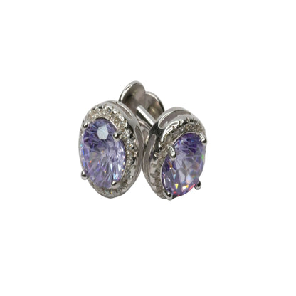 Lavender Halo Stud Earrings