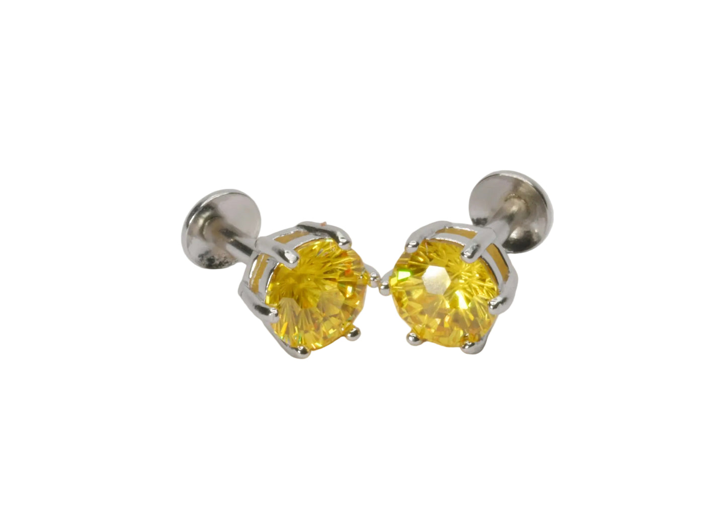Sunburst Yellow Crystal Stud Earrings