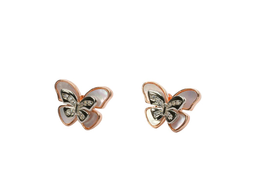 Mother of Pearl Butterfly Stud Earrings