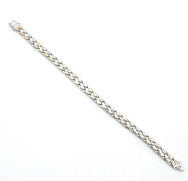 Men's Dual-Tone Diamond-Shape Link Bracelet