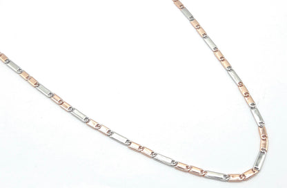 Men's Dual-Tone Bar Link Chain
