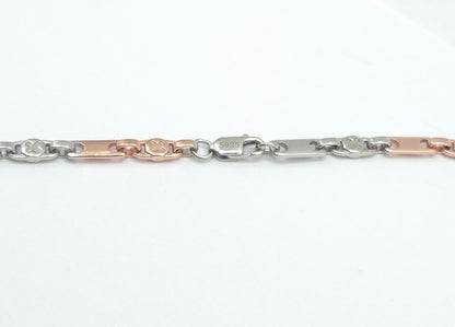 Men's Dual-Tone Bar & Motif Link Chain