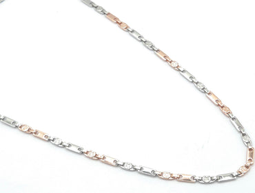 Men's Dual-Tone Bar & Motif Link Chain