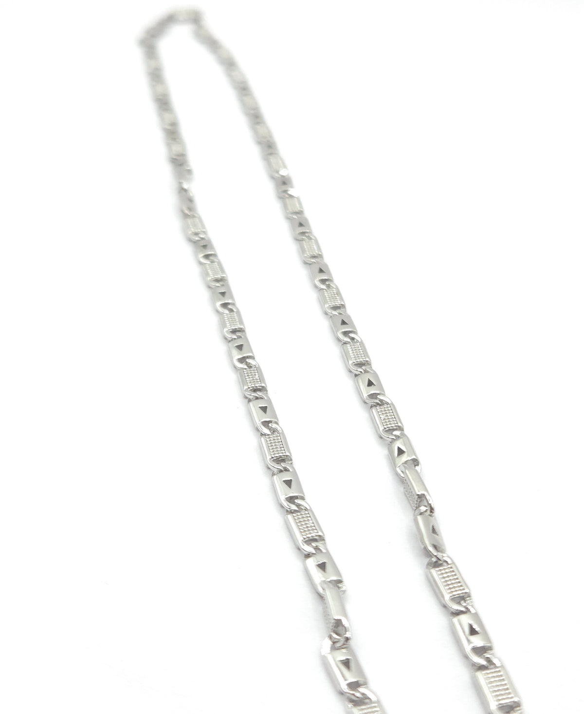 Men's Textured Bar Link Chain