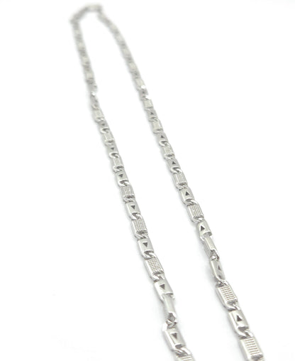 Men's Textured Bar Link Chain