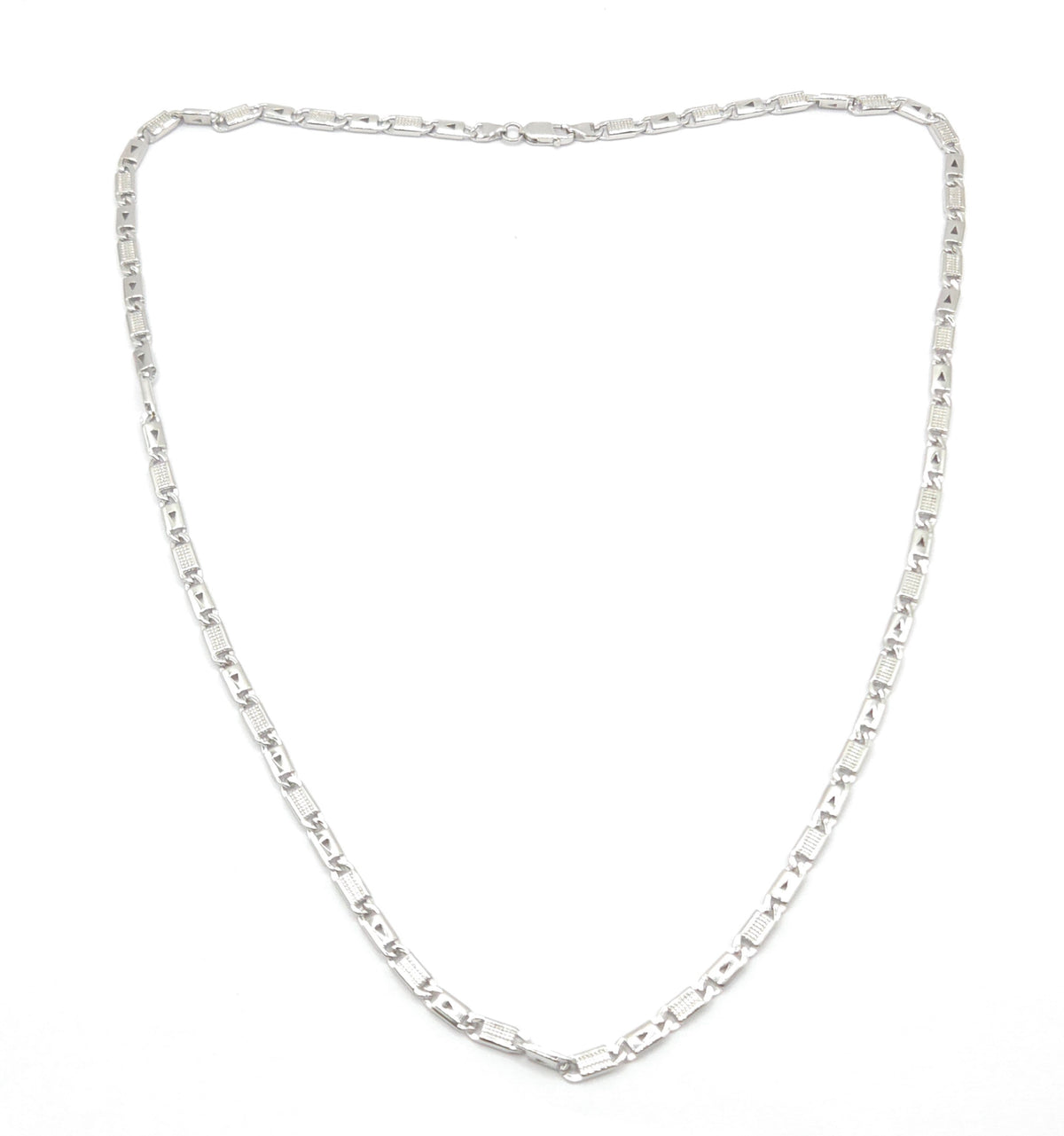 Men's Textured Bar Link Chain