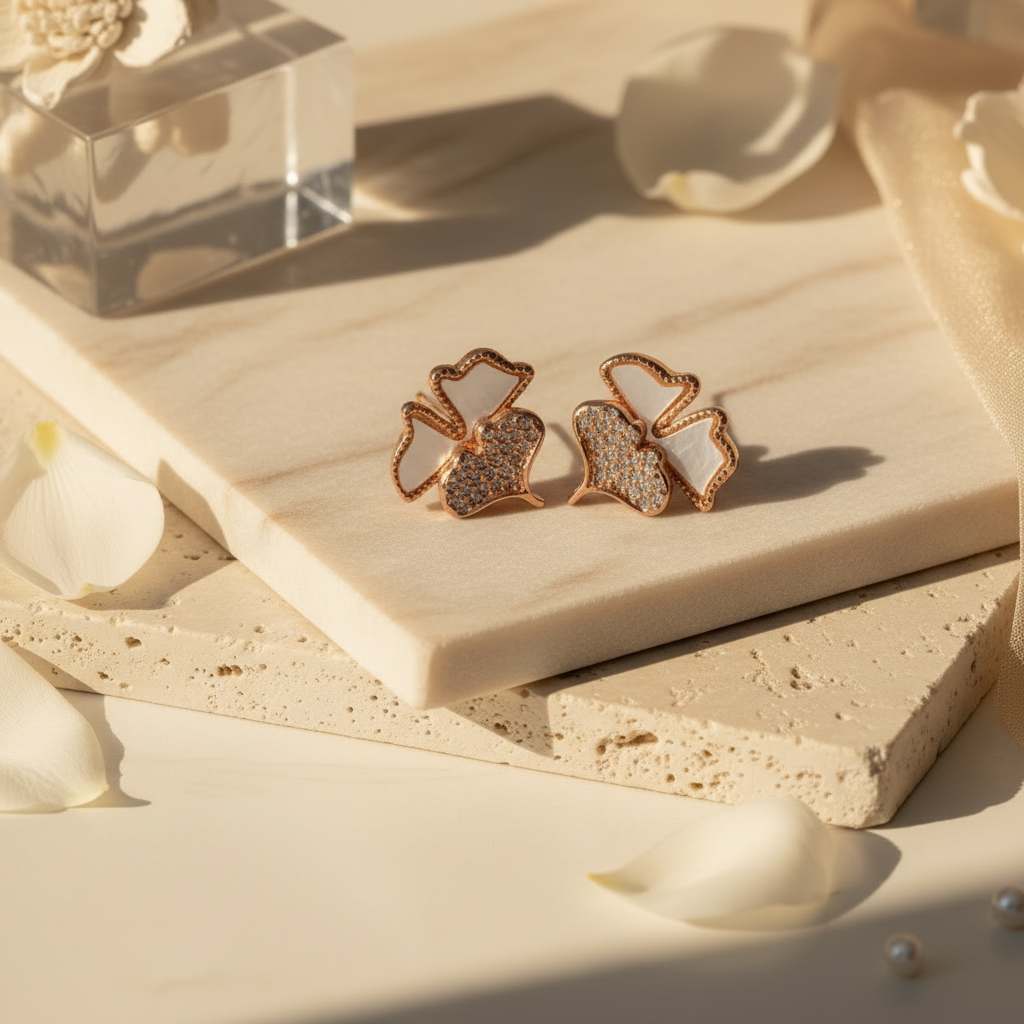Three Petal Stud Earrings