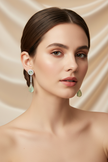 Mint Cascade Drop Earrings