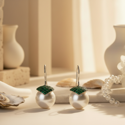 Pearl Orb Drop Earrings
