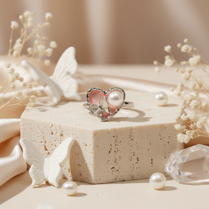 Mariposa Heart Pearl Ring