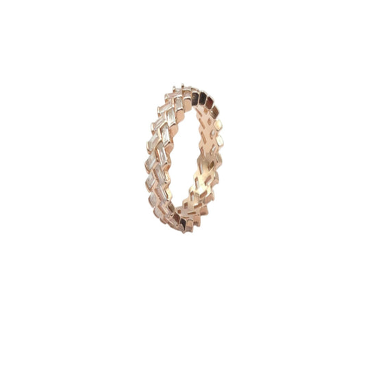 Shimmering Chevron Eternity Ring