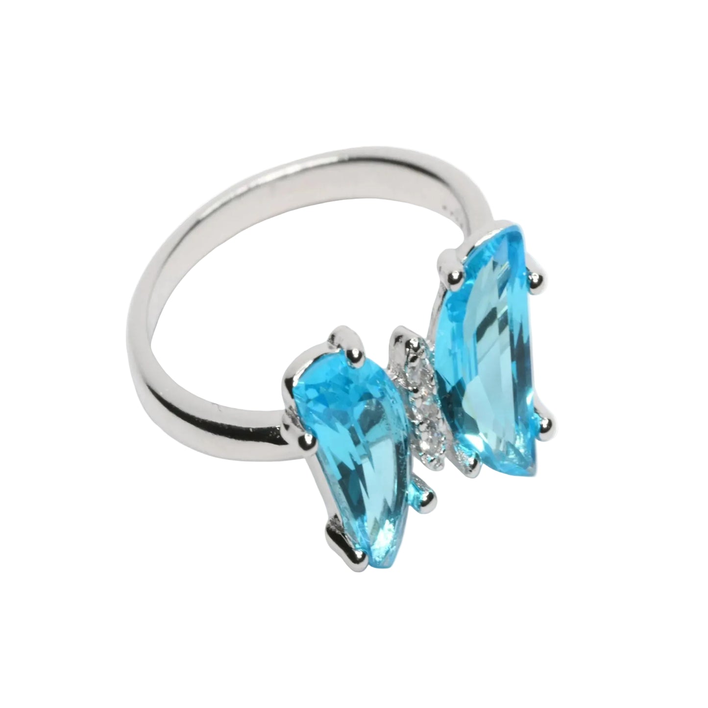 Azure Butterfly Silver Ring