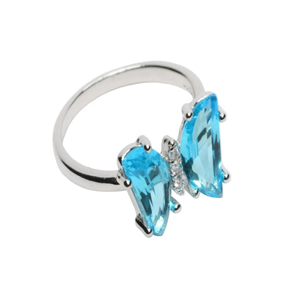 Azure Butterfly Silver Ring