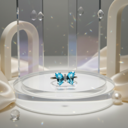 Azure Butterfly Silver Ring