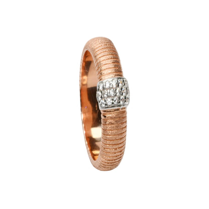 Luxe Ribbed Pavé Ring