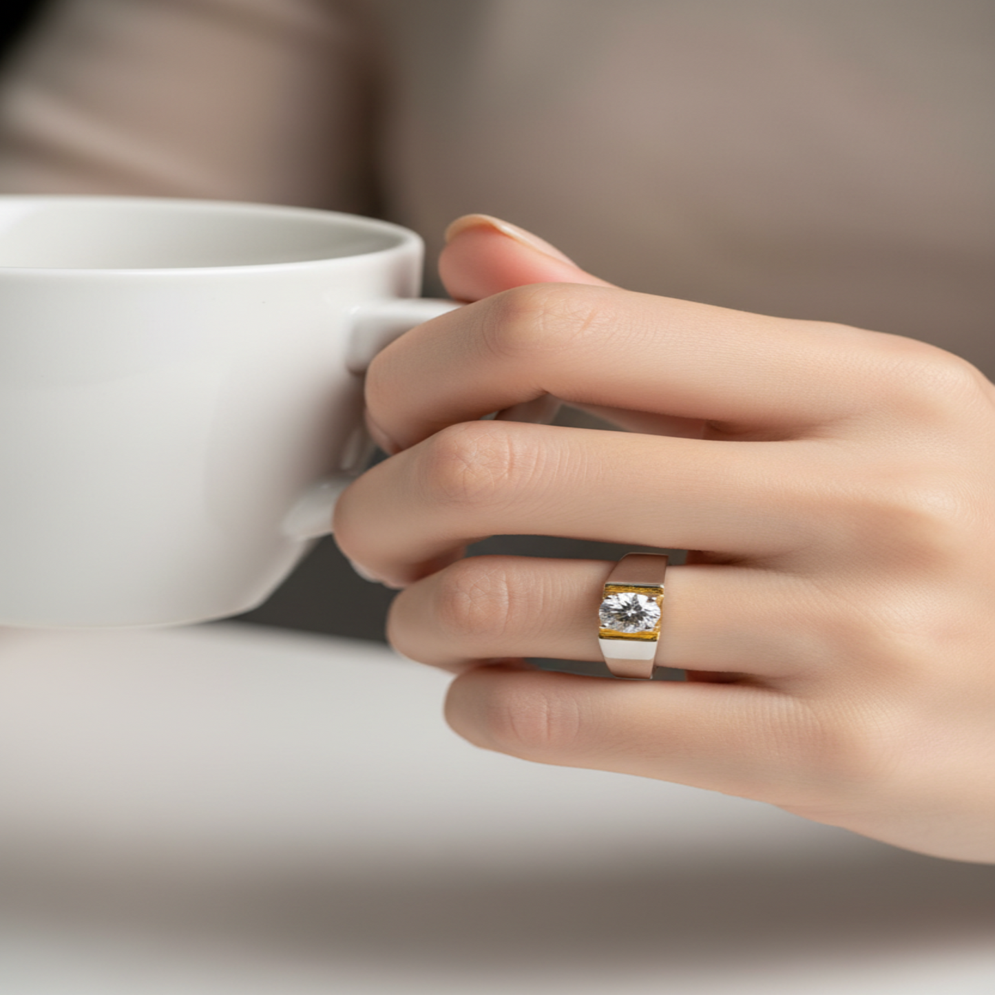 Regal Solitaire Silver Ring