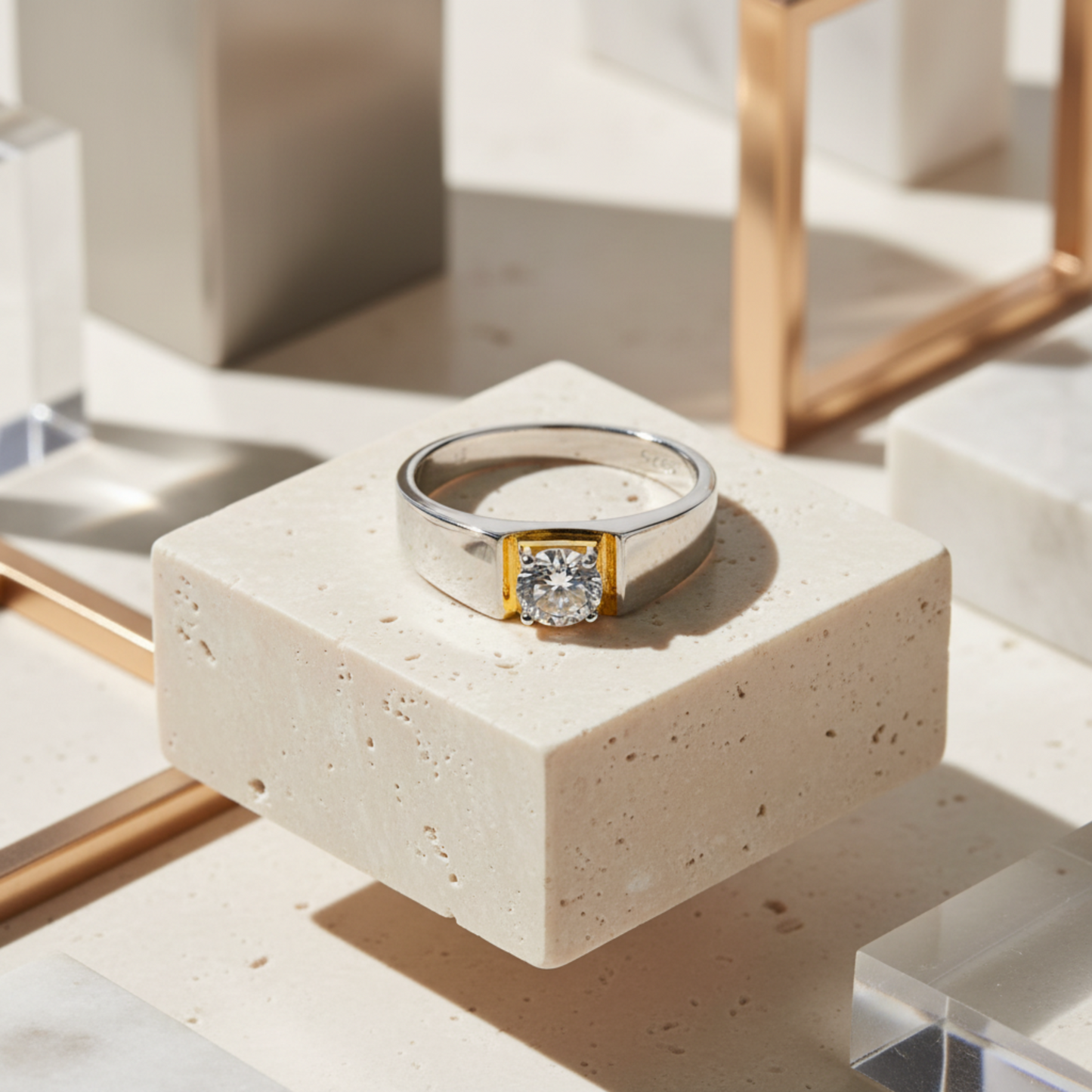 Regal Solitaire Silver Ring