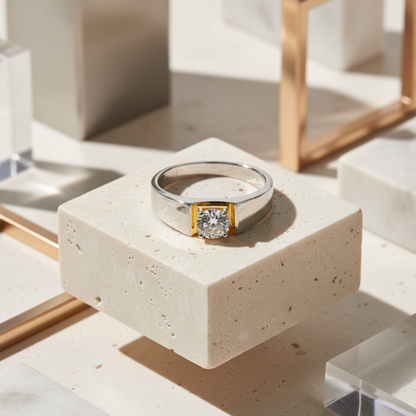 Regal Solitaire Silver Ring
