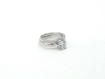 The Wrapped Solitaire Stackable Ring Set