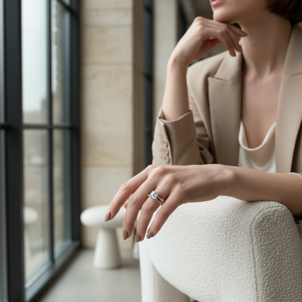 The Wrapped Solitaire Stackable Ring Set