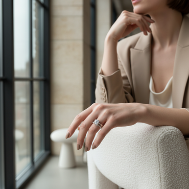 The Wrapped Solitaire Stackable Ring Set