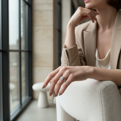 The Wrapped Solitaire Stackable Ring Set