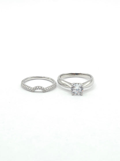 The Wrapped Solitaire Stackable Ring Set