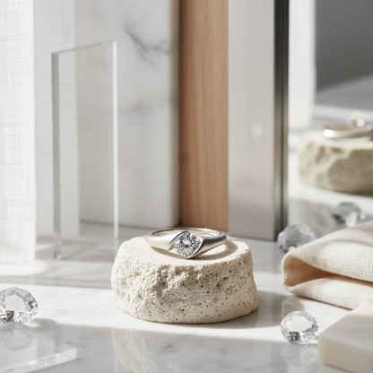 The Matte Tension-Set Solitaire Ring