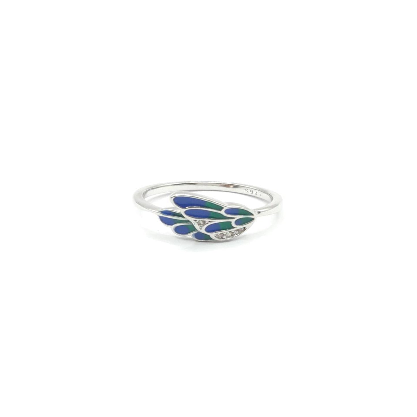 Peacock Grace Silver Ring
