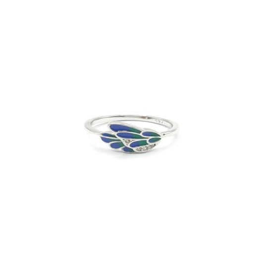 Peacock Grace Silver Ring