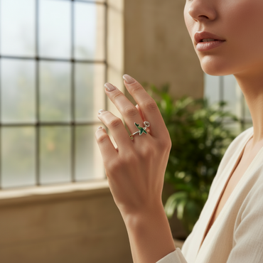 The Nectar Sip Hummingbird Ring